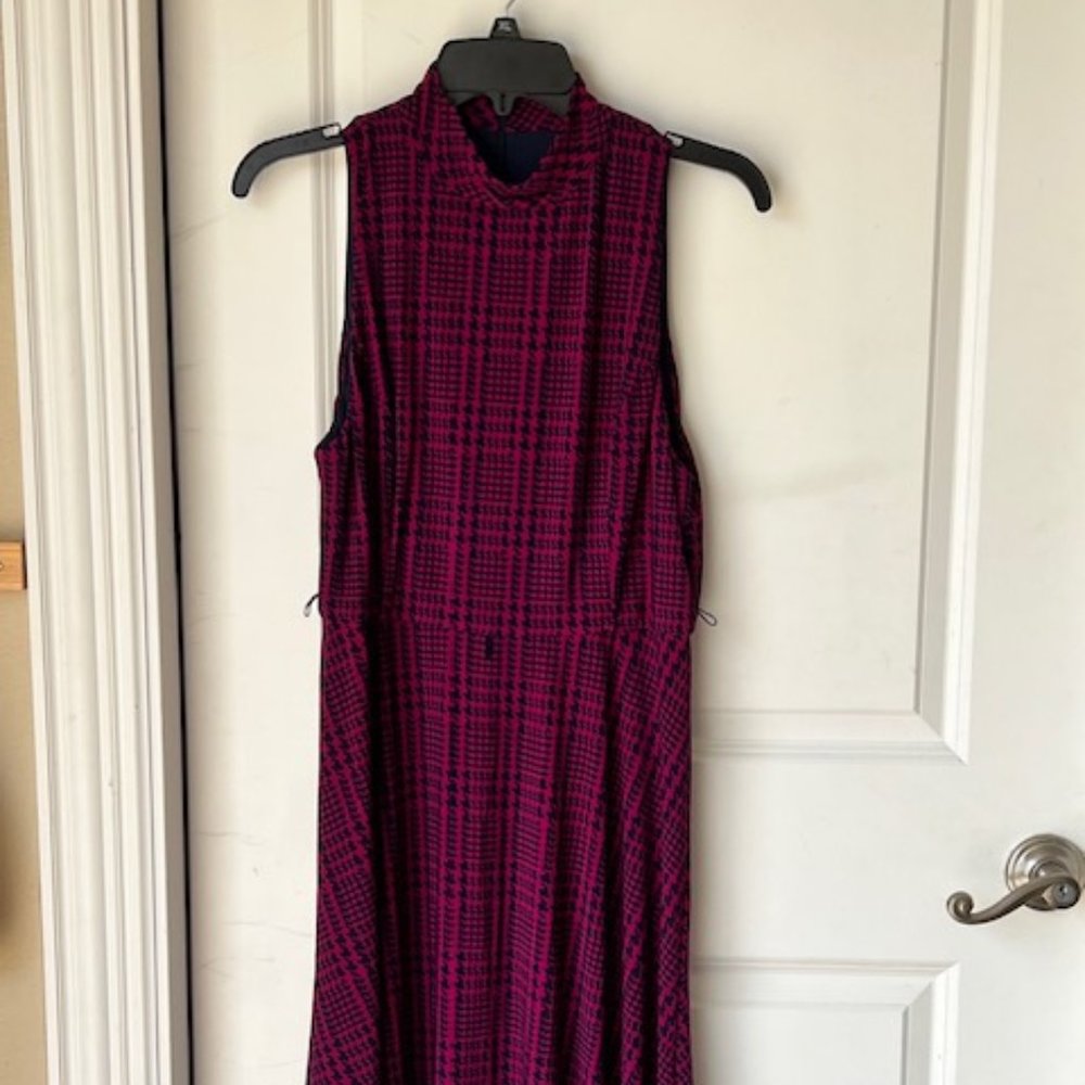 Tommy Hilfiger Plaid pattern Magenta/Navy Color Dress